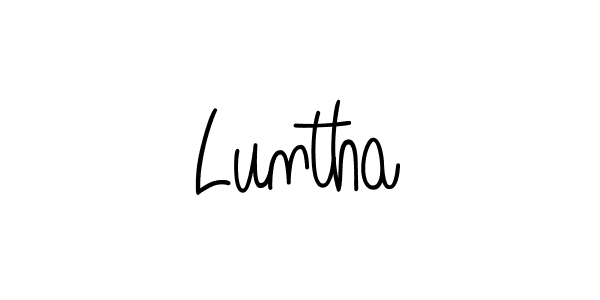 Create a beautiful signature design for name Luntha. With this signature (Angelique-Rose-font-FFP) fonts, you can make a handwritten signature for free. Luntha signature style 5 images and pictures png