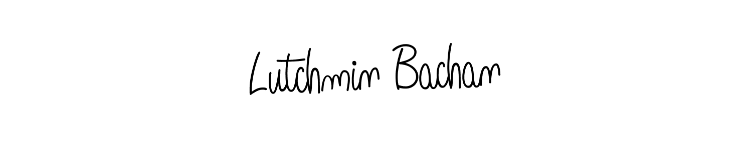 How to make Lutchmin Bachan name signature. Use Angelique-Rose-font-FFP style for creating short signs online. This is the latest handwritten sign. Lutchmin Bachan signature style 5 images and pictures png