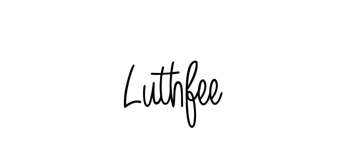 Design your own signature with our free online signature maker. With this signature software, you can create a handwritten (Angelique-Rose-font-FFP) signature for name Luthfee. Luthfee signature style 5 images and pictures png