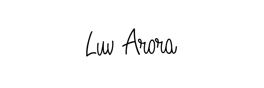 How to make Luv Arora name signature. Use Angelique-Rose-font-FFP style for creating short signs online. This is the latest handwritten sign. Luv Arora signature style 5 images and pictures png