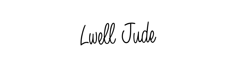 The best way (Angelique-Rose-font-FFP) to make a short signature is to pick only two or three words in your name. The name Lwell Jude include a total of six letters. For converting this name. Lwell Jude signature style 5 images and pictures png
