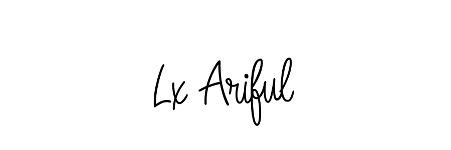 How to make Lx Ariful name signature. Use Angelique-Rose-font-FFP style for creating short signs online. This is the latest handwritten sign. Lx Ariful signature style 5 images and pictures png