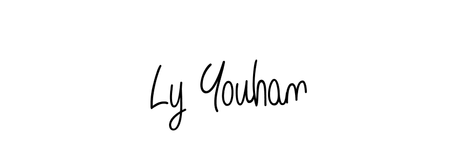 You should practise on your own different ways (Angelique-Rose-font-FFP) to write your name (Ly Youhan) in signature. don't let someone else do it for you. Ly Youhan signature style 5 images and pictures png