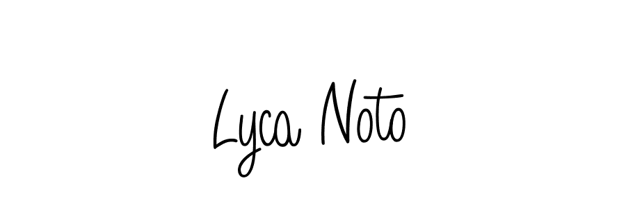 The best way (Angelique-Rose-font-FFP) to make a short signature is to pick only two or three words in your name. The name Lyca Noto include a total of six letters. For converting this name. Lyca Noto signature style 5 images and pictures png