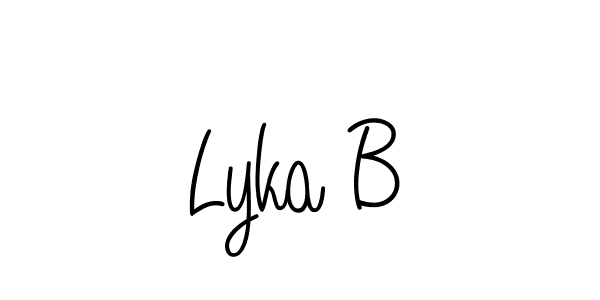 Use a signature maker to create a handwritten signature online. With this signature software, you can design (Angelique-Rose-font-FFP) your own signature for name Lyka B. Lyka B signature style 5 images and pictures png