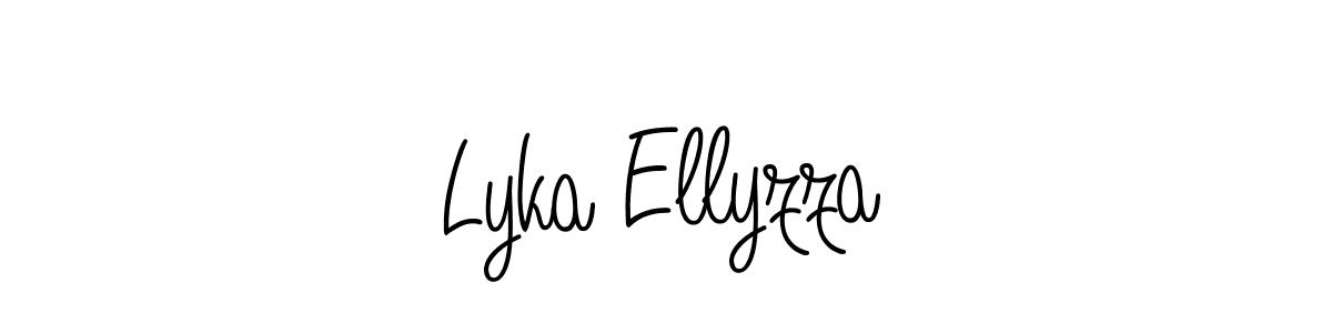 Lyka Ellyzza stylish signature style. Best Handwritten Sign (Angelique-Rose-font-FFP) for my name. Handwritten Signature Collection Ideas for my name Lyka Ellyzza. Lyka Ellyzza signature style 5 images and pictures png