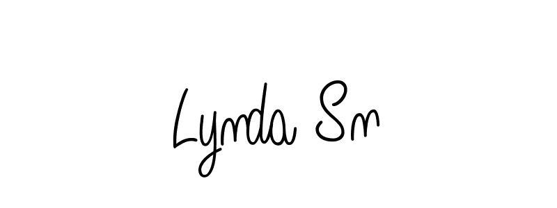 Lynda Sn stylish signature style. Best Handwritten Sign (Angelique-Rose-font-FFP) for my name. Handwritten Signature Collection Ideas for my name Lynda Sn. Lynda Sn signature style 5 images and pictures png