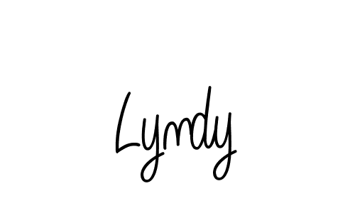 Make a beautiful signature design for name Lyndy. With this signature (Angelique-Rose-font-FFP) style, you can create a handwritten signature for free. Lyndy signature style 5 images and pictures png