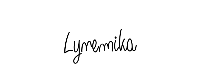 The best way (Angelique-Rose-font-FFP) to make a short signature is to pick only two or three words in your name. The name Lynemika include a total of six letters. For converting this name. Lynemika signature style 5 images and pictures png
