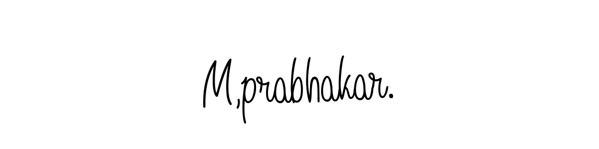The best way (Angelique-Rose-font-FFP) to make a short signature is to pick only two or three words in your name. The name M,prabhakar. include a total of six letters. For converting this name. M,prabhakar. signature style 5 images and pictures png
