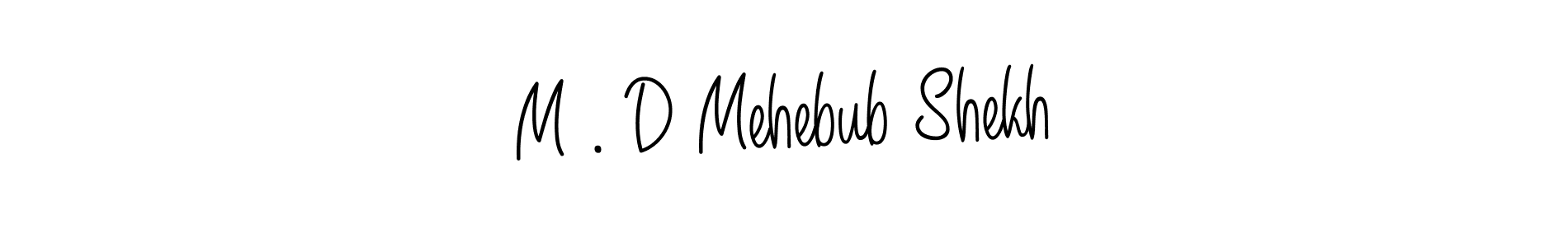 How to make M . D Mehebub Shekh name signature. Use Angelique-Rose-font-FFP style for creating short signs online. This is the latest handwritten sign. M . D Mehebub Shekh signature style 5 images and pictures png