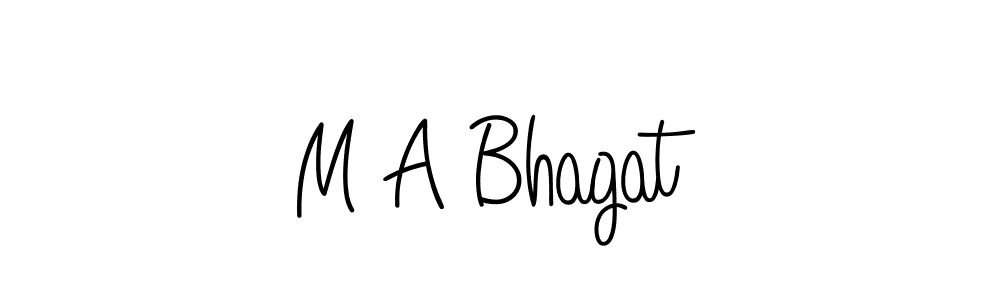 You should practise on your own different ways (Angelique-Rose-font-FFP) to write your name (M A Bhagat) in signature. don't let someone else do it for you. M A Bhagat signature style 5 images and pictures png