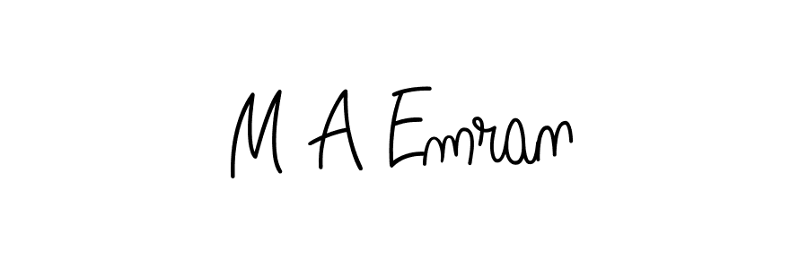 How to make M A Emran name signature. Use Angelique-Rose-font-FFP style for creating short signs online. This is the latest handwritten sign. M A Emran signature style 5 images and pictures png