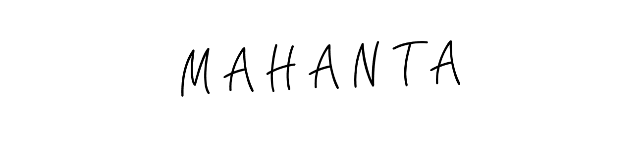 You should practise on your own different ways (Angelique-Rose-font-FFP) to write your name (M A H A N T A) in signature. don't let someone else do it for you. M A H A N T A signature style 5 images and pictures png
