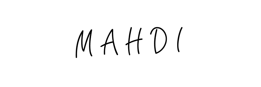 The best way (Angelique-Rose-font-FFP) to make a short signature is to pick only two or three words in your name. The name M A H D I include a total of six letters. For converting this name. M A H D I signature style 5 images and pictures png