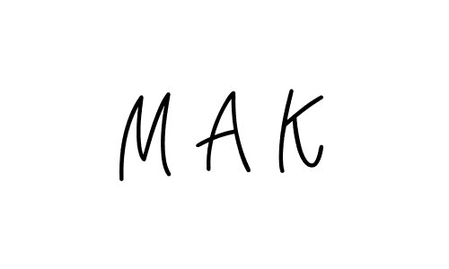 M A K stylish signature style. Best Handwritten Sign (Angelique-Rose-font-FFP) for my name. Handwritten Signature Collection Ideas for my name M A K. M A K signature style 5 images and pictures png