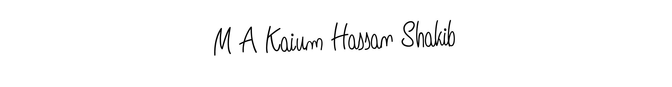 Use a signature maker to create a handwritten signature online. With this signature software, you can design (Angelique-Rose-font-FFP) your own signature for name M A Kaium Hassan Shakib. M A Kaium Hassan Shakib signature style 5 images and pictures png