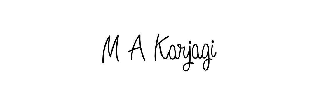 The best way (Angelique-Rose-font-FFP) to make a short signature is to pick only two or three words in your name. The name M A Karjagi include a total of six letters. For converting this name. M A Karjagi signature style 5 images and pictures png