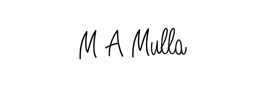 You should practise on your own different ways (Angelique-Rose-font-FFP) to write your name (M A Mulla) in signature. don't let someone else do it for you. M A Mulla signature style 5 images and pictures png