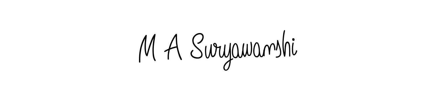 You can use this online signature creator to create a handwritten signature for the name M A Suryawanshi. This is the best online autograph maker. M A Suryawanshi signature style 5 images and pictures png