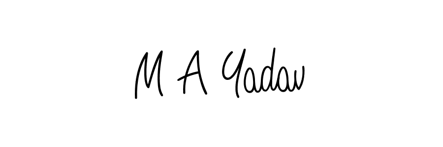 Make a beautiful signature design for name M A Yadav. With this signature (Angelique-Rose-font-FFP) style, you can create a handwritten signature for free. M A Yadav signature style 5 images and pictures png