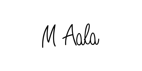 How to make M Aala name signature. Use Angelique-Rose-font-FFP style for creating short signs online. This is the latest handwritten sign. M Aala signature style 5 images and pictures png