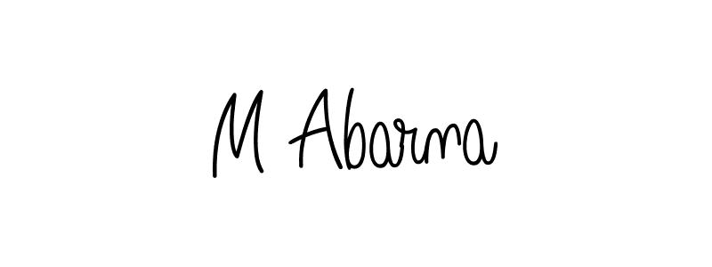 How to make M Abarna name signature. Use Angelique-Rose-font-FFP style for creating short signs online. This is the latest handwritten sign. M Abarna signature style 5 images and pictures png