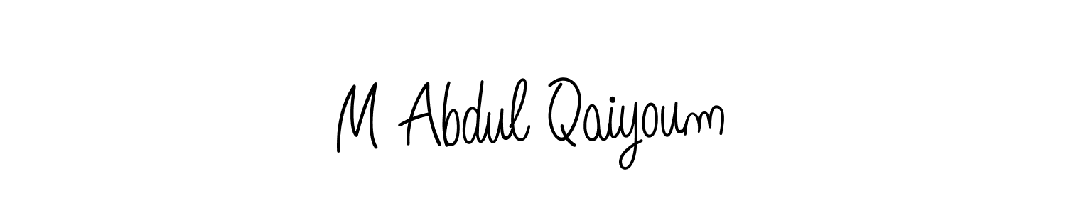 Use a signature maker to create a handwritten signature online. With this signature software, you can design (Angelique-Rose-font-FFP) your own signature for name M Abdul Qaiyoum. M Abdul Qaiyoum signature style 5 images and pictures png