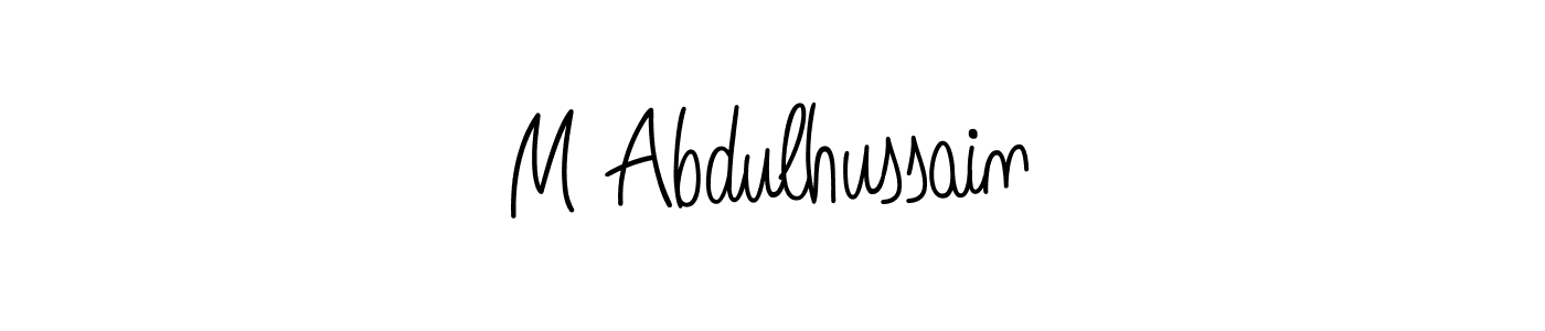 How to make M Abdulhussain name signature. Use Angelique-Rose-font-FFP style for creating short signs online. This is the latest handwritten sign. M Abdulhussain signature style 5 images and pictures png