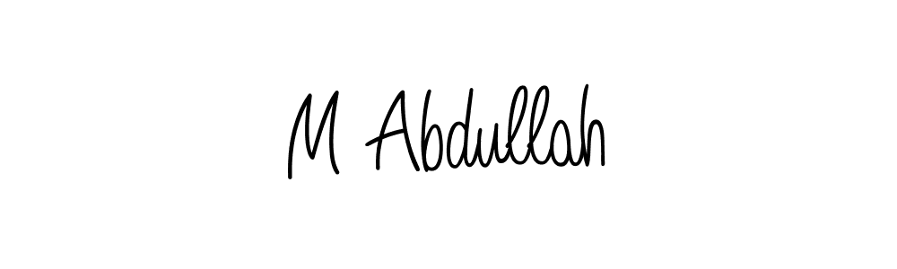 The best way (Angelique-Rose-font-FFP) to make a short signature is to pick only two or three words in your name. The name M Abdullah include a total of six letters. For converting this name. M Abdullah signature style 5 images and pictures png