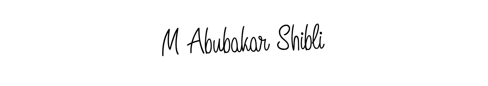 Use a signature maker to create a handwritten signature online. With this signature software, you can design (Angelique-Rose-font-FFP) your own signature for name M Abubakar Shibli. M Abubakar Shibli signature style 5 images and pictures png