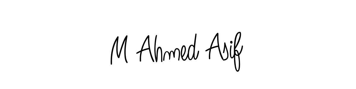 The best way (Angelique-Rose-font-FFP) to make a short signature is to pick only two or three words in your name. The name M Ahmed Asif include a total of six letters. For converting this name. M Ahmed Asif signature style 5 images and pictures png