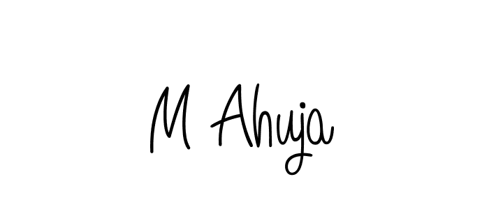 The best way (Angelique-Rose-font-FFP) to make a short signature is to pick only two or three words in your name. The name M Ahuja include a total of six letters. For converting this name. M Ahuja signature style 5 images and pictures png