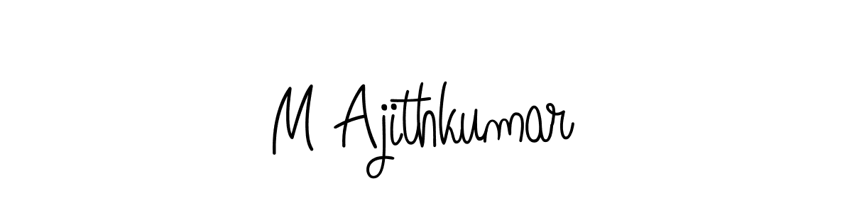 The best way (Angelique-Rose-font-FFP) to make a short signature is to pick only two or three words in your name. The name M Ajithkumar include a total of six letters. For converting this name. M Ajithkumar signature style 5 images and pictures png