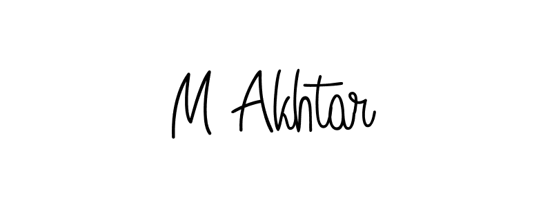 How to make M Akhtar name signature. Use Angelique-Rose-font-FFP style for creating short signs online. This is the latest handwritten sign. M Akhtar signature style 5 images and pictures png