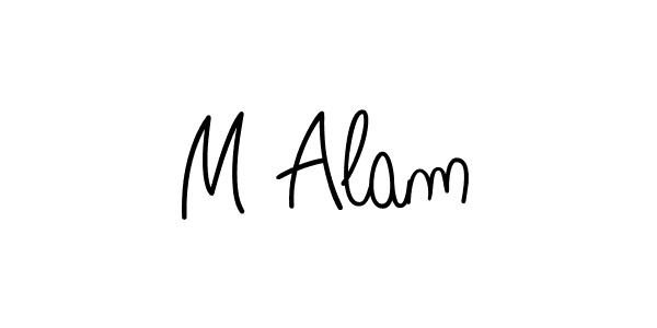 Design your own signature with our free online signature maker. With this signature software, you can create a handwritten (Angelique-Rose-font-FFP) signature for name M Alam. M Alam signature style 5 images and pictures png