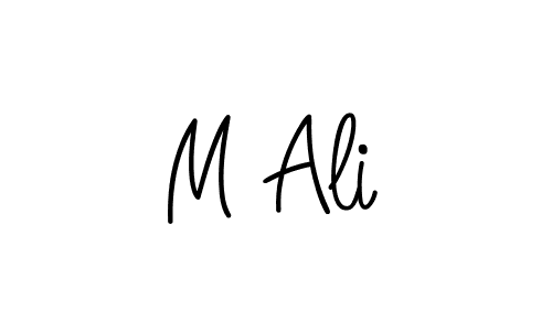 Design your own signature with our free online signature maker. With this signature software, you can create a handwritten (Angelique-Rose-font-FFP) signature for name M Ali. M Ali signature style 5 images and pictures png