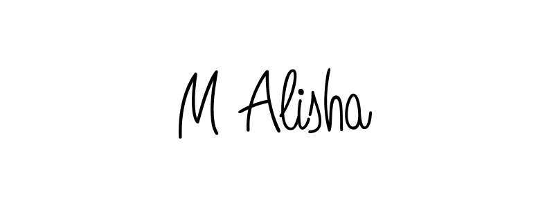 Use a signature maker to create a handwritten signature online. With this signature software, you can design (Angelique-Rose-font-FFP) your own signature for name M Alisha. M Alisha signature style 5 images and pictures png