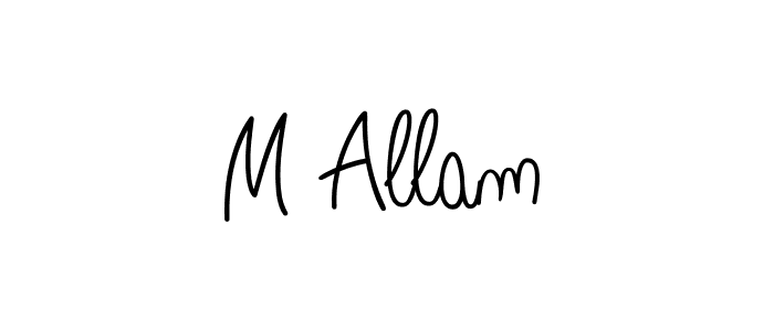 How to make M Allam name signature. Use Angelique-Rose-font-FFP style for creating short signs online. This is the latest handwritten sign. M Allam signature style 5 images and pictures png