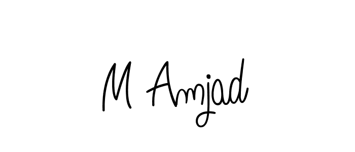 Use a signature maker to create a handwritten signature online. With this signature software, you can design (Angelique-Rose-font-FFP) your own signature for name M Amjad. M Amjad signature style 5 images and pictures png