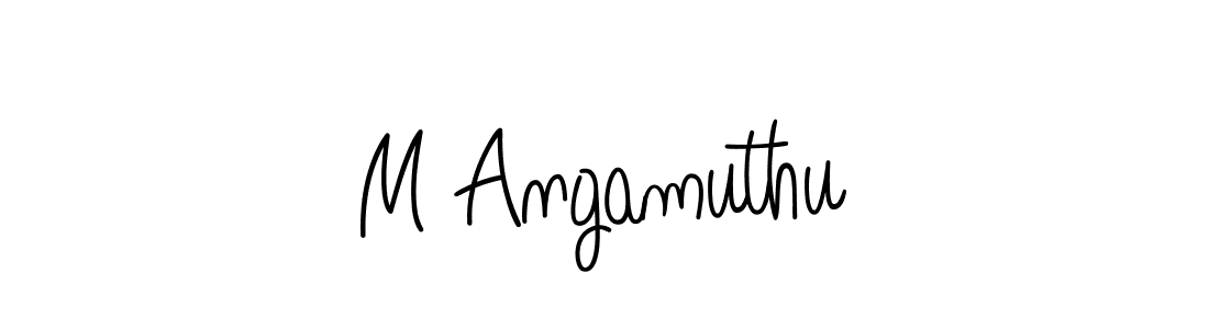You should practise on your own different ways (Angelique-Rose-font-FFP) to write your name (M Angamuthu) in signature. don't let someone else do it for you. M Angamuthu signature style 5 images and pictures png
