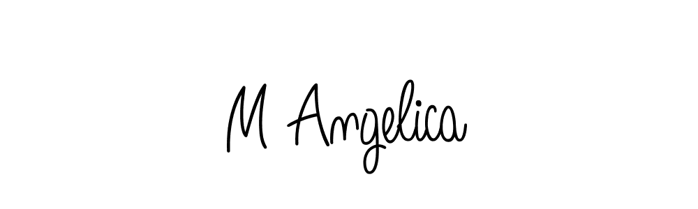 The best way (Angelique-Rose-font-FFP) to make a short signature is to pick only two or three words in your name. The name M Angelica include a total of six letters. For converting this name. M Angelica signature style 5 images and pictures png