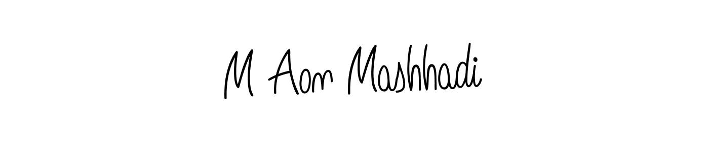 Make a beautiful signature design for name M Aon Mashhadi. With this signature (Angelique-Rose-font-FFP) style, you can create a handwritten signature for free. M Aon Mashhadi signature style 5 images and pictures png