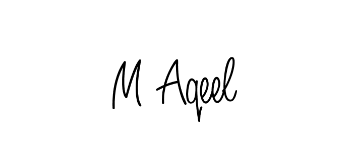 How to make M Aqeel name signature. Use Angelique-Rose-font-FFP style for creating short signs online. This is the latest handwritten sign. M Aqeel signature style 5 images and pictures png