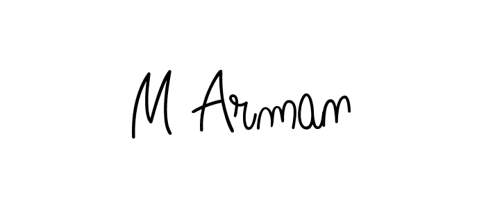 Use a signature maker to create a handwritten signature online. With this signature software, you can design (Angelique-Rose-font-FFP) your own signature for name M Arman. M Arman signature style 5 images and pictures png