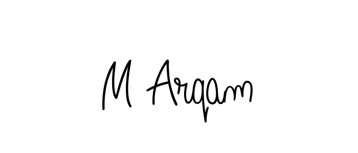 Make a beautiful signature design for name M Arqam. With this signature (Angelique-Rose-font-FFP) style, you can create a handwritten signature for free. M Arqam signature style 5 images and pictures png