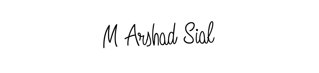 Use a signature maker to create a handwritten signature online. With this signature software, you can design (Angelique-Rose-font-FFP) your own signature for name M Arshad Sial. M Arshad Sial signature style 5 images and pictures png