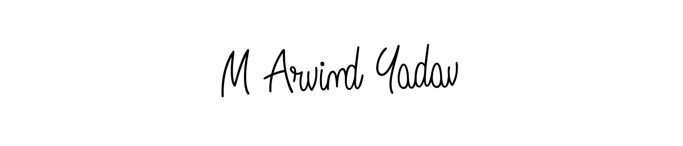 Create a beautiful signature design for name M Arvind Yadav. With this signature (Angelique-Rose-font-FFP) fonts, you can make a handwritten signature for free. M Arvind Yadav signature style 5 images and pictures png