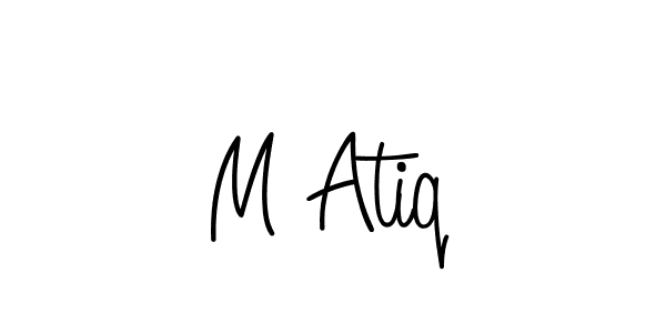 You should practise on your own different ways (Angelique-Rose-font-FFP) to write your name (M Atiq) in signature. don't let someone else do it for you. M Atiq signature style 5 images and pictures png