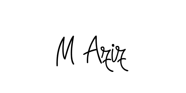 if you are searching for the best signature style for your name M Aziz. so please give up your signature search. here we have designed multiple signature styles  using Angelique-Rose-font-FFP. M Aziz signature style 5 images and pictures png